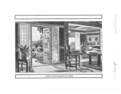 Hazel Wood Waterman _ Irving Gill, Granite Cottage, San Diego, croquis publicado House Beautiful, 1902