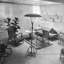 Ida Falkenberg-Liefrinck, interior con muebles de ratán