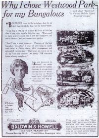 Ida McCain. Publicidad de Baldwin & Howell, 1920